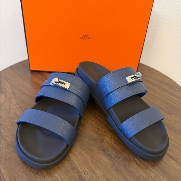 H Inspired Blue Slide Sandals